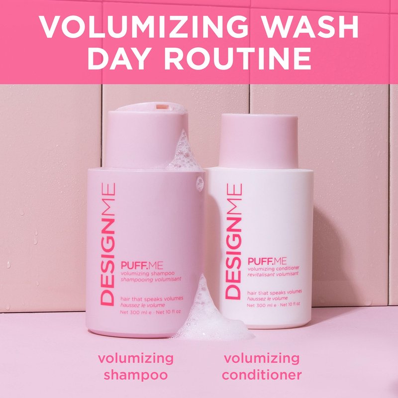 Design.Me PUFF.ME Volumizing Shampoo | Adds Body, Bounce & Volume for Fuller, Thicker Hair| For Fine & Medium Hair | Boosts Shine | Color-Safe, Lightweight Formula | Vegan, Paraben & Sulfate Free