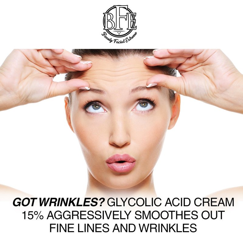 Glycolic Acid 15% Anti-Aging Wrinkle Cream Reduces the Appearance of Fine Lines, Wrinkles, Age Spots, Dark Spots & Improves Dull Looking Complexion. Includes A.H.A & Green Tea Moisturizer.