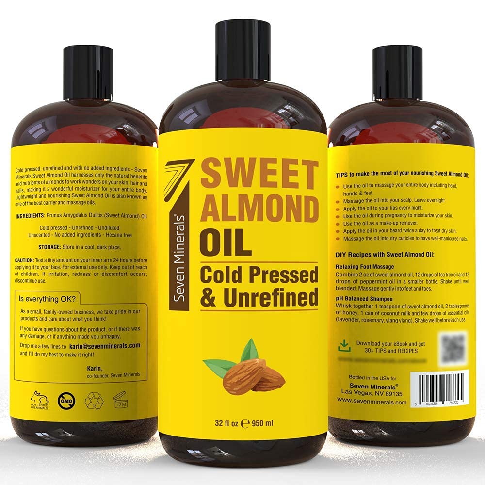 Seven Minerals Pure Sweet Almond Oil & Pure Grapeseed Oil