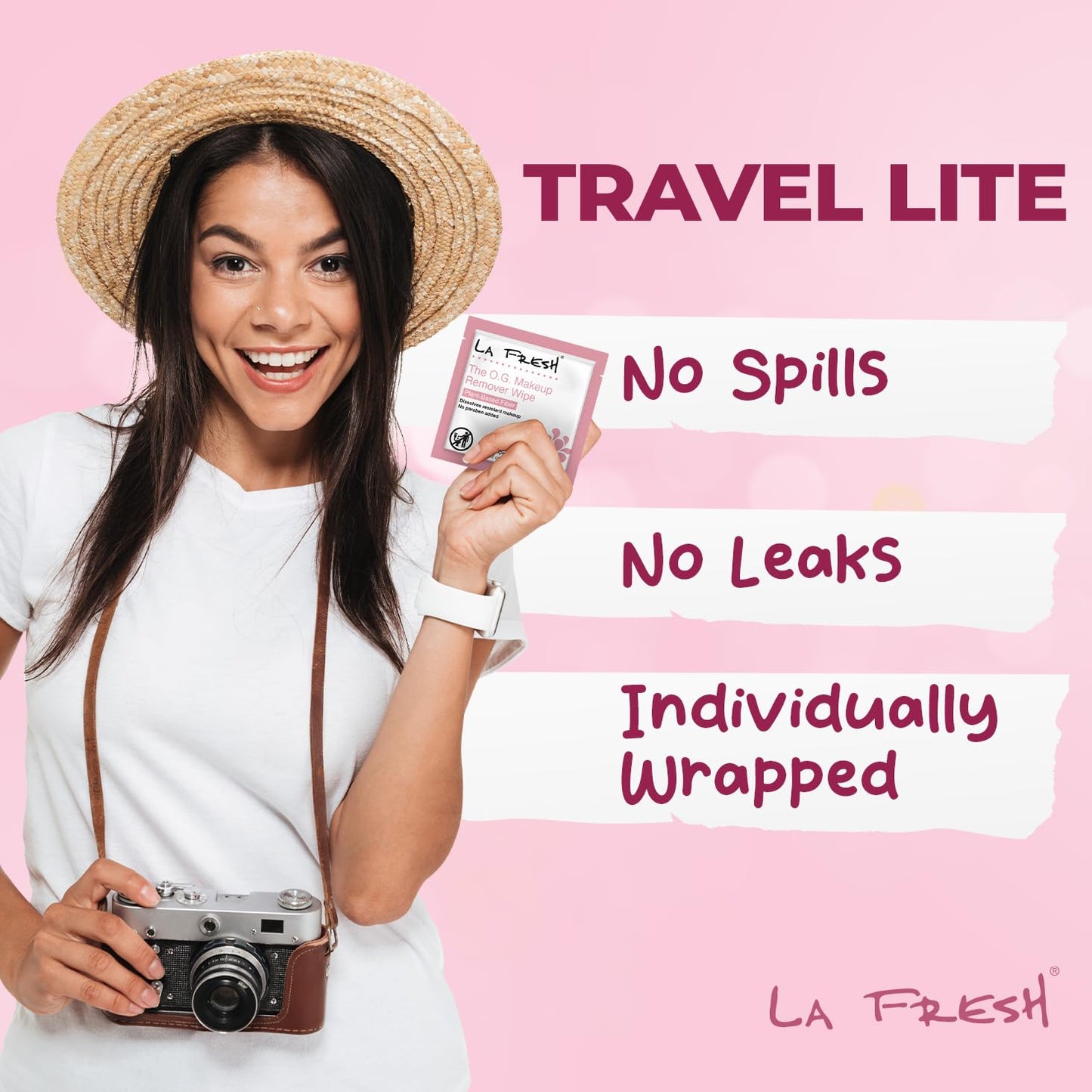 Makeup Removal Facial Cleansing Wipes - Waterproof, 50 Count | Travel Skin Care Essentials