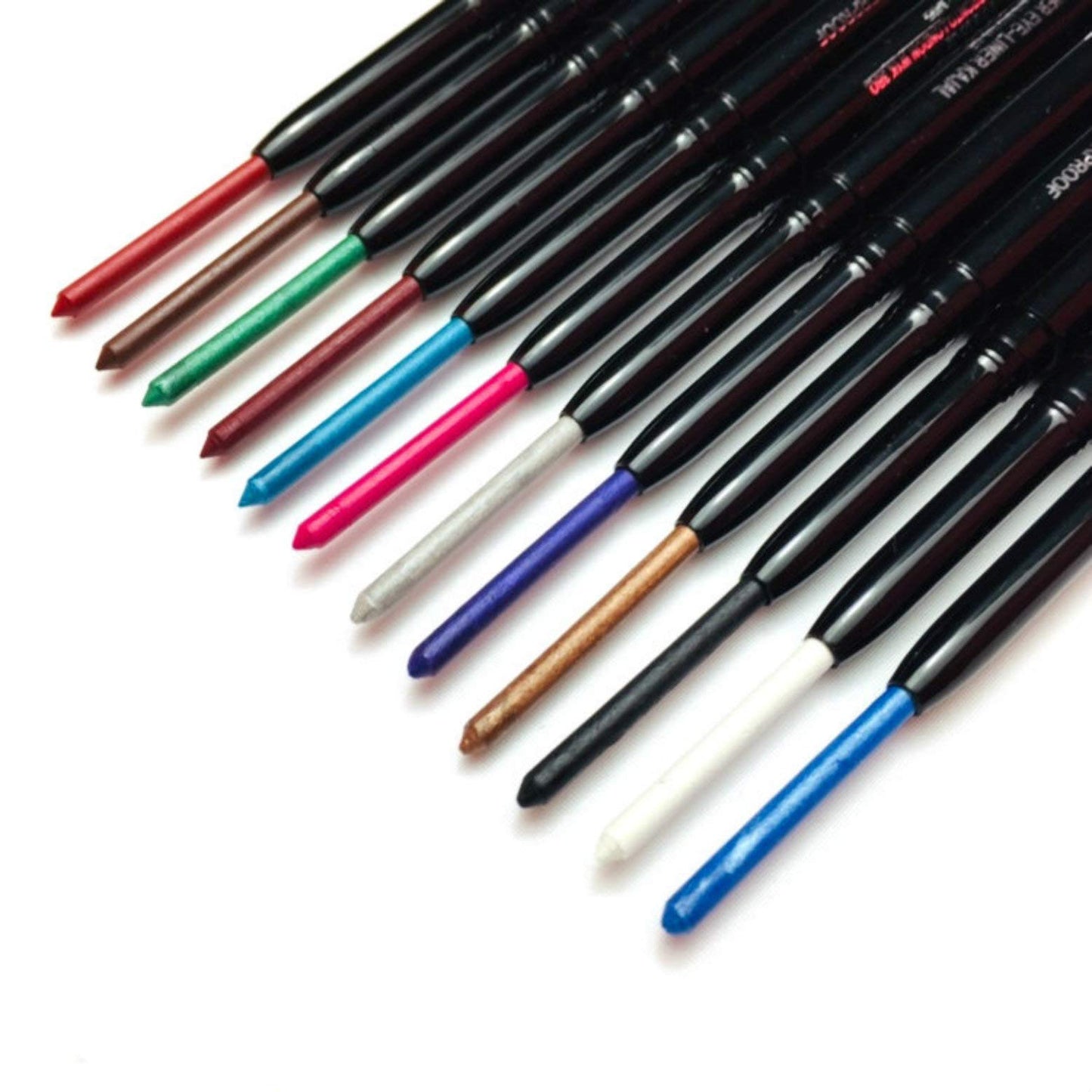 KAIQIKAIXI 12 Kinds Of Color Eyeliner Pen, Eyebrow,Eye Shadow Pencil, Lip Line Pen, Eyelid Pad, Pencil Makeup Set Tool 12PCS (Multicolor)