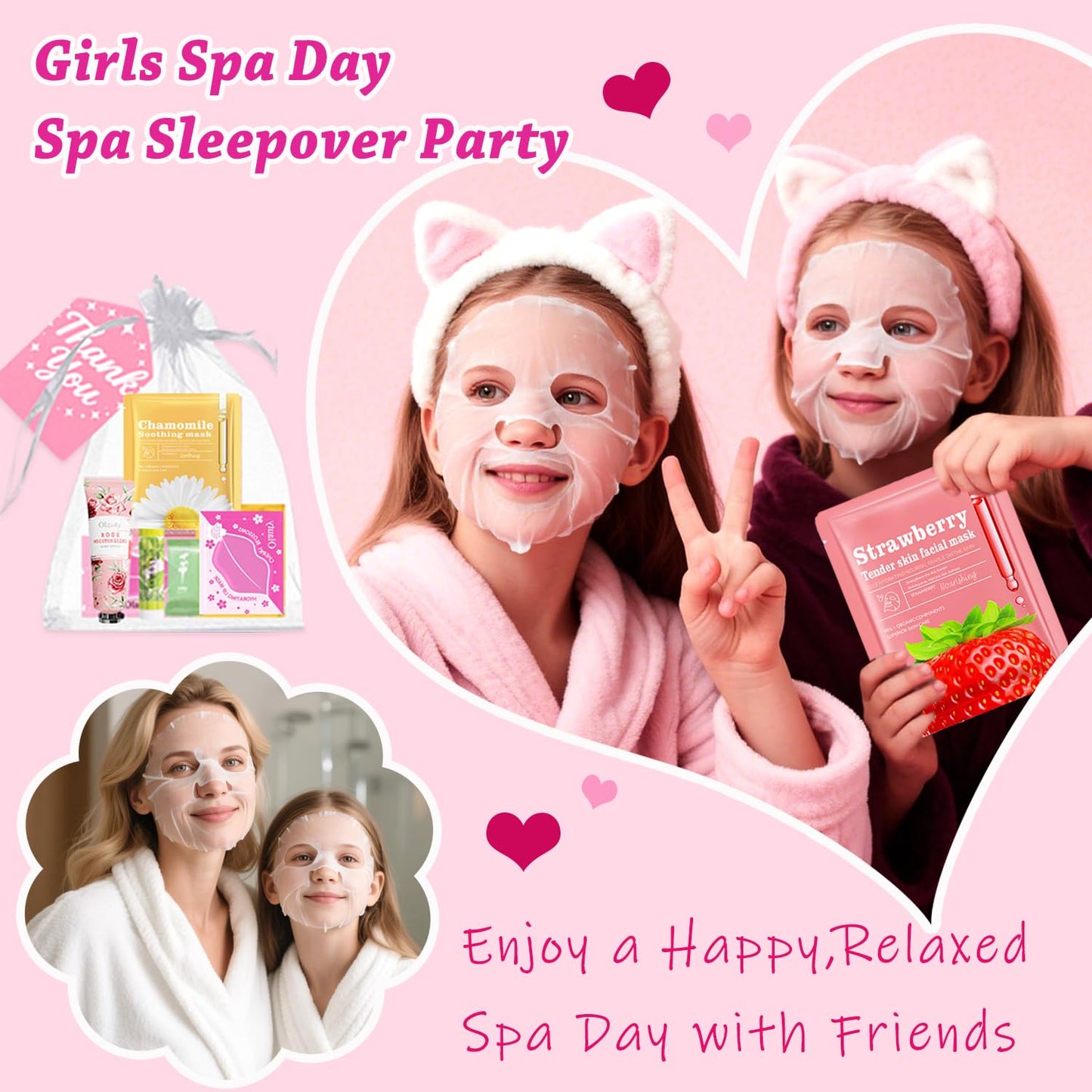 100 PCS Spa Skincare Set for Women,Spa Party Favors Supplies Include Face Masks,Eye Mask,Lip Balm,Hand Cream,Lip Mask,Bulk Gifts,Valentines Day Gifts For Her,Skincare