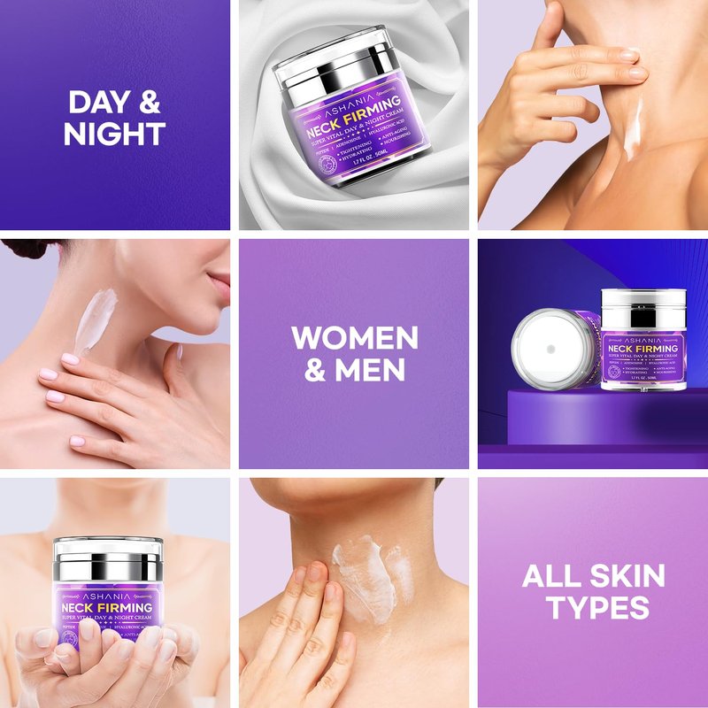 Ashania Neck Firming Cream: Neck Creams for Tightening and Firming - Korean Skin Care Tighten and Lift Neck Cream Advanced Fomula 1.7 Fl Oz