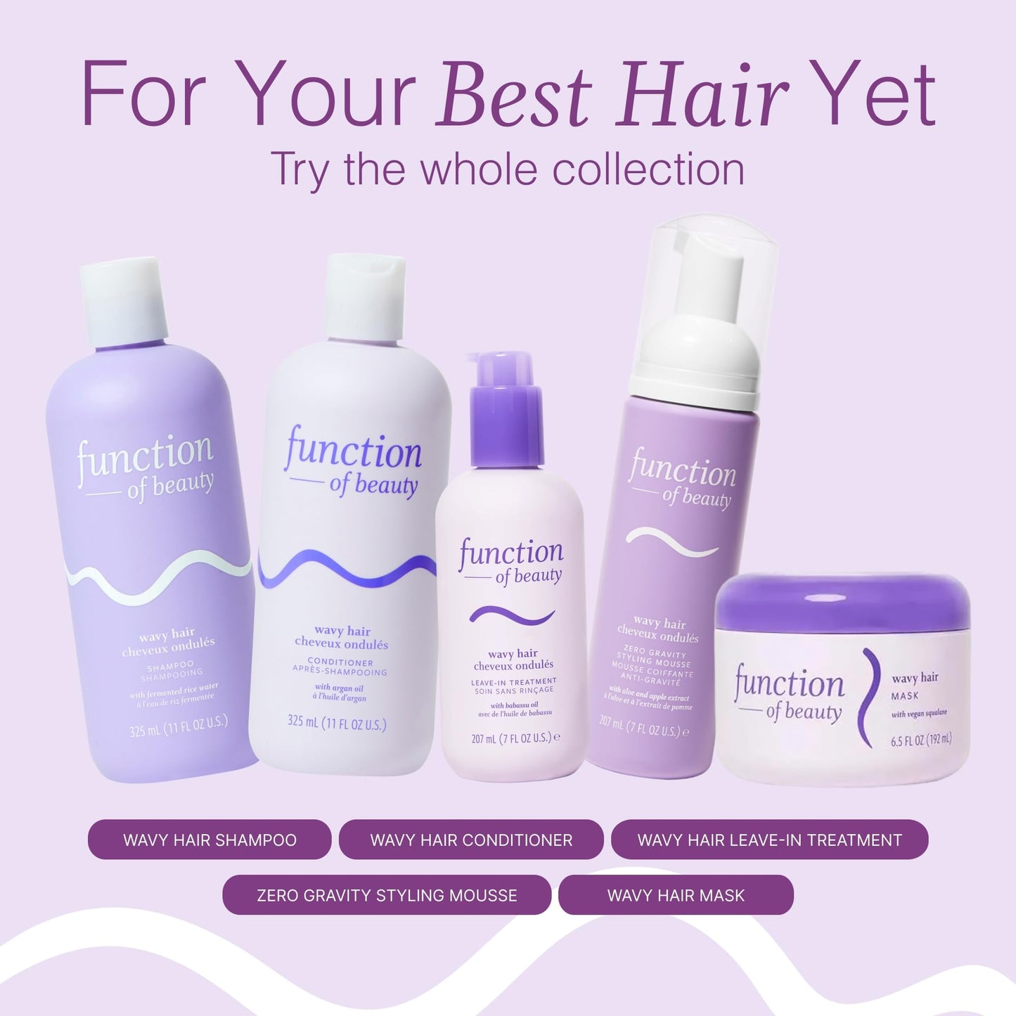 Function of Beauty Zero Gravity Styling Mousse - Adds Volume, Defines Natural Waves While Providing a Flexible Hold Without Feeling Stiff or Crunchy