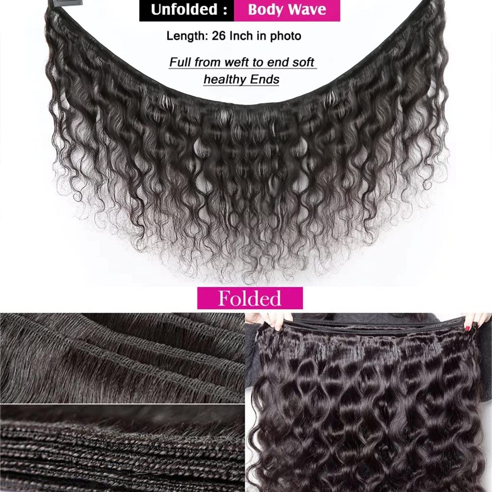 Body Wave Human Hair Extensions - 22 Inch 10A Grade Brazilian Virgin Hair | Natural Black