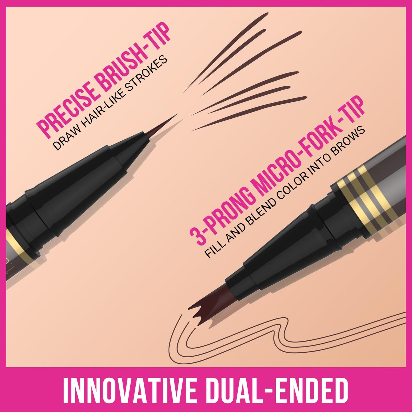 iMethod Dual-Ended Eyebrow Pen for Natural-Looking Brows, Dark Brown