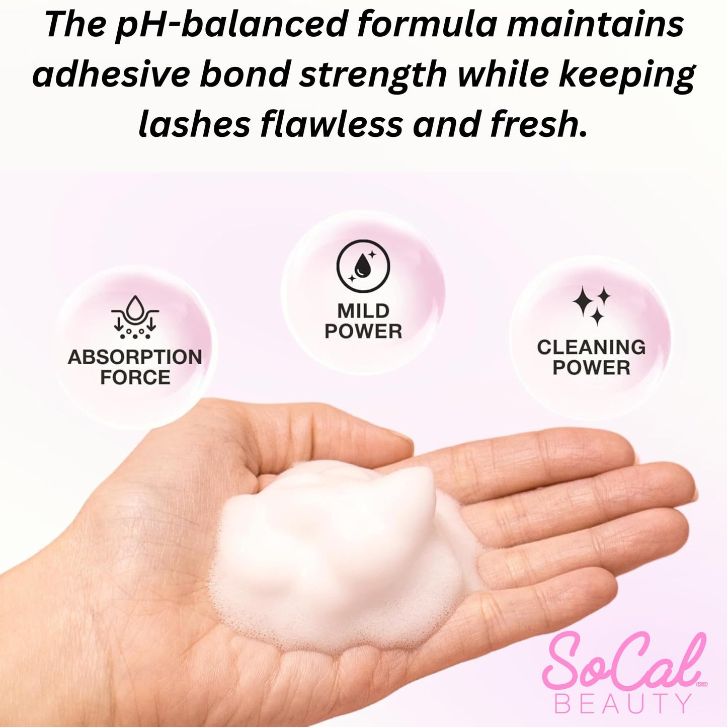 SoCal Beauty Squeaky Rose Water Lash Cleanser Luxury Foam Cleanser for Lash Extensions