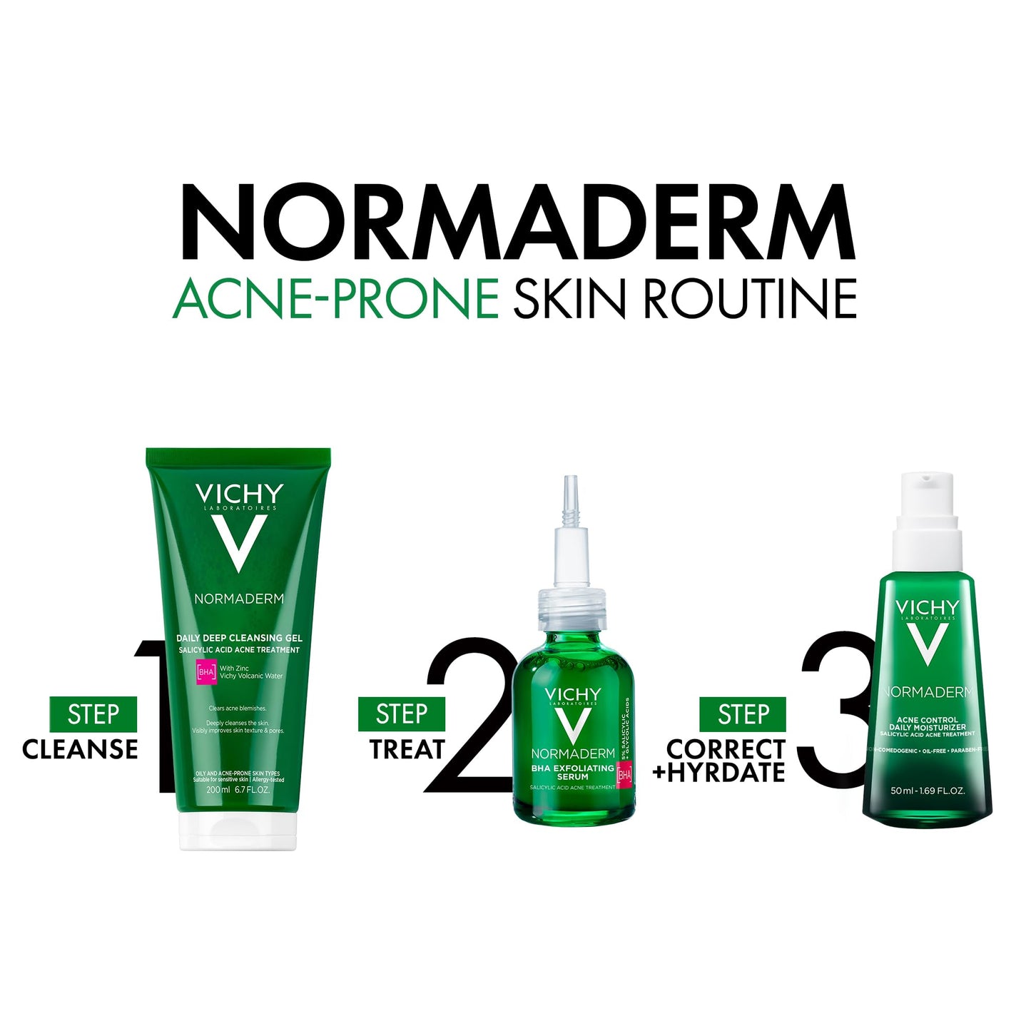 VICHY Normaderm Acne Control Daily Moisturizer with Salicylic Acid, 1.69oz