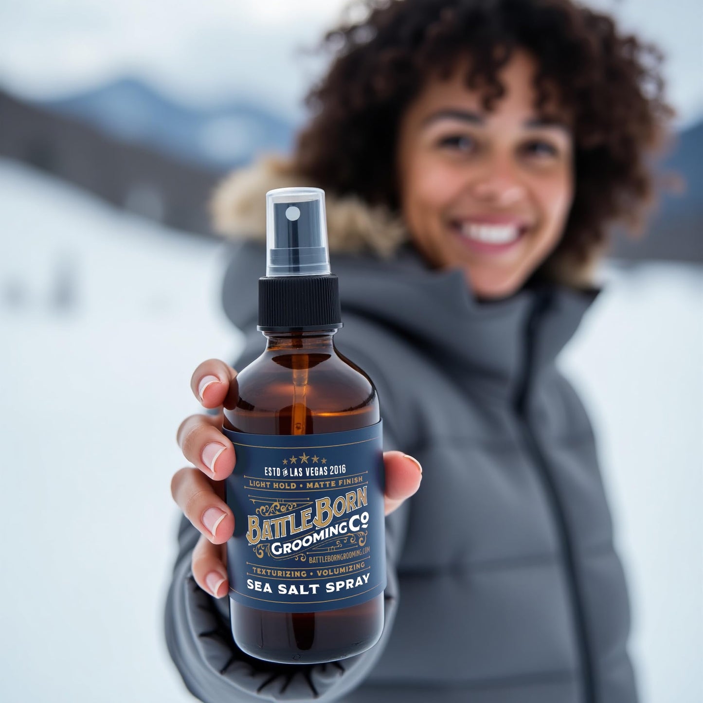 Battle Born Grooming Co Sea Salt Spray (8 fl oz) – Natural, Vegan, Texturizing Spray for Effortless Beach Hair & Waves – Adds Volume, Texture, and Thickness – Unisex