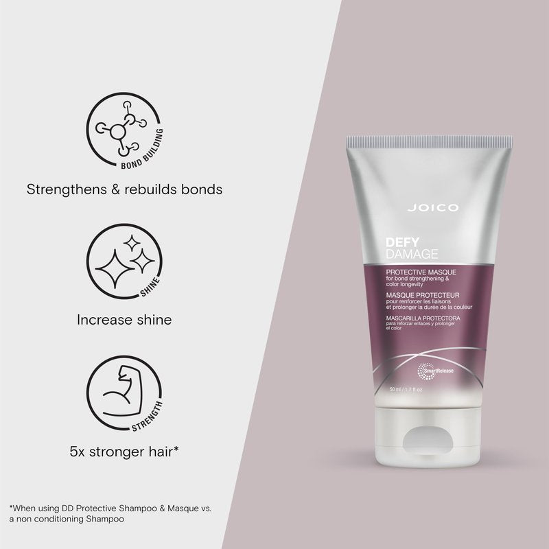 Joico Defy Damage Protective Masque | For Color-Treated Hair | Strengthen Bonds & Preserve Hair Color | With Moringa Seed Oil & Arginine | 1.7 Fl Oz