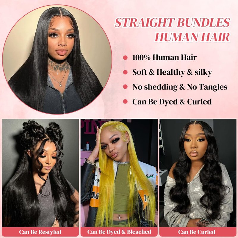 18 Inch One Bundle Human Hair Straight Bundles Human Hair 100% Unprocessed Brazilian Virgin Human Hair Bundles Natural Black