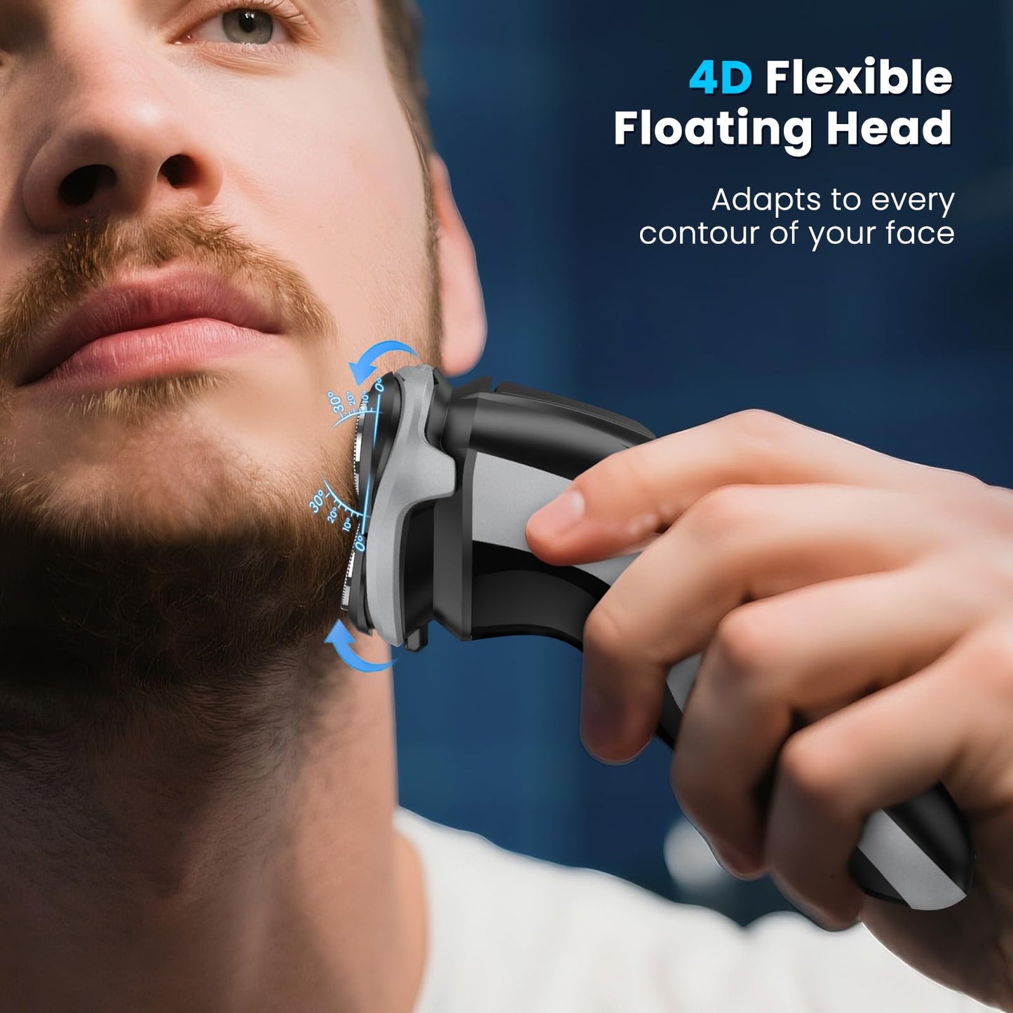 SweetLF Men's Electric Shaver, Silent & Powerful, IPX7 Waterproof, Dual-Track Floating Blades, Type C Fast Charging, 60 Minutes Charge, 120 Minutes Runtime (Black&Gray)