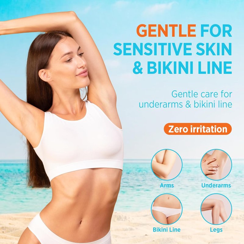 Painless Hair Removal Cream - Soothing Depilatory for Sensitive Skin | Aloe, Chamomile & Vitamin E for Legs, Arms, Bikini & Underarms