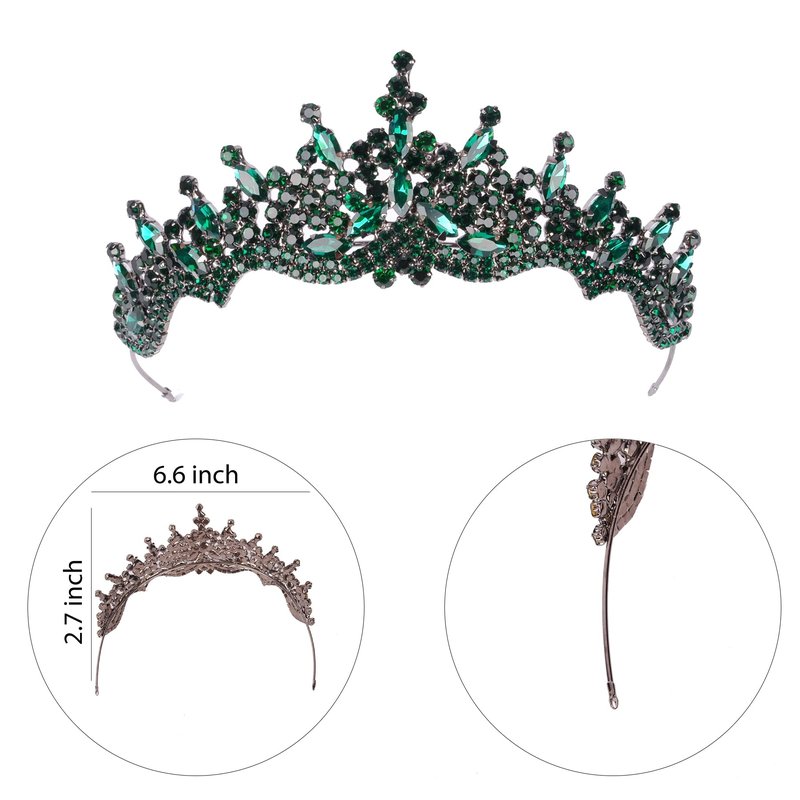 LIMELIA Women's Tiara for Henna Wedding Party|Glitter Hair Accessories for Bridal Birthday Pageant Prom Halloween Costume Christmas Party, Princess Crown|Crystal Stone-Honey