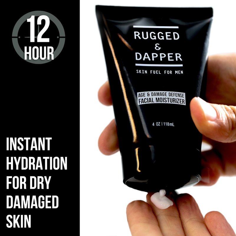 RUGGED & DAPPER - Age Defense Face Moisturizer for Men | 4oz | Hydrating Mens Face Lotion | Unscented Formula