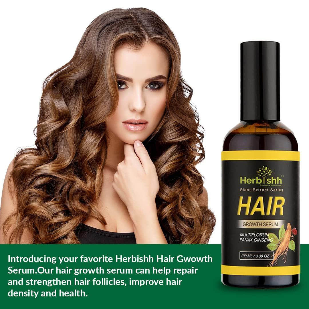 Herbishh Hair Color Shampoo for Gray, 500 ML - Black with Vitalizer Serum, Strengthener, Thickening for Thinning , Repairs Follicles, Promotes Healthier