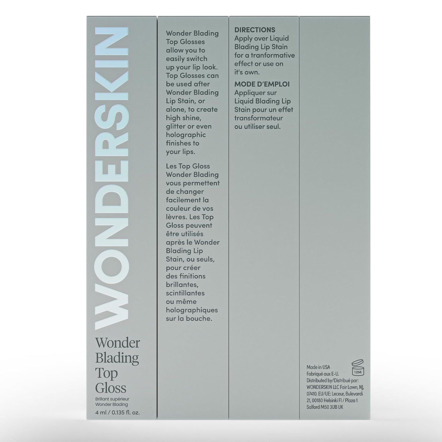 Wonderskin Lip Gloss – Wonder Blading Top Gloss, Hydrating High Shine Lip Makeup (Clear Shine)
