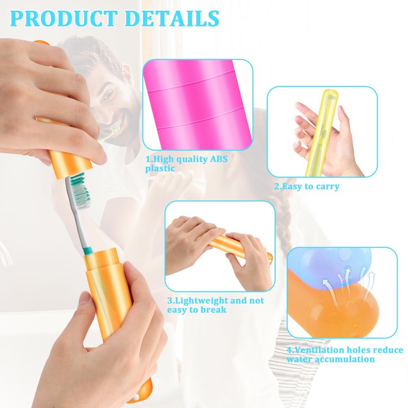 SIKEMAY 50 PCS Travel Toothbrush Holder Bulk, Back to School, Classroom Pencil Case for Kids, Toothbrush Case for Travel, Bathroom, Indoor, Outdoor, Trip, Camping, School