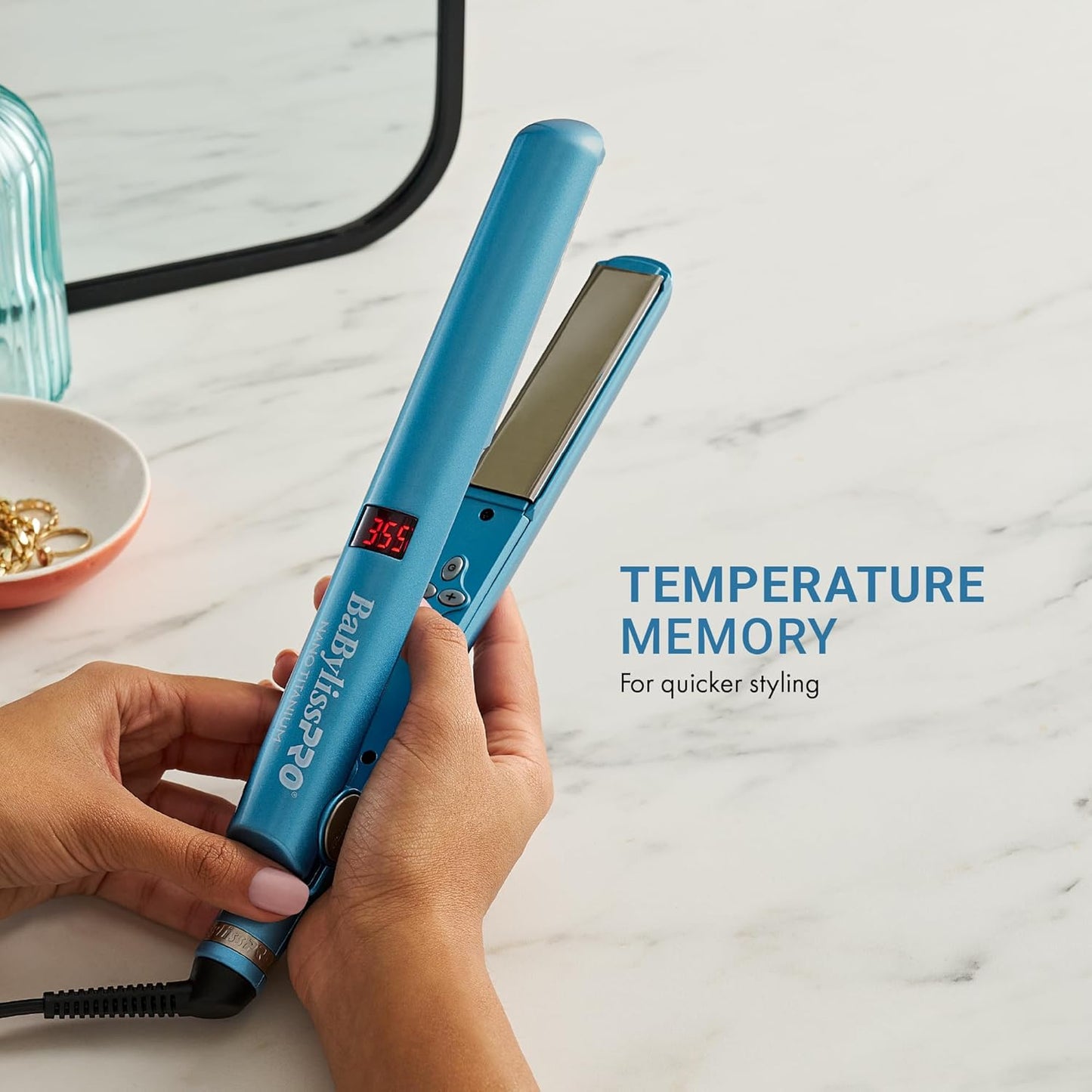BaBylissPRO Nano Titanium Flat Iron - Professional Digital Hair Straightener for All Hair Types | Sleek Design & Fast Heating