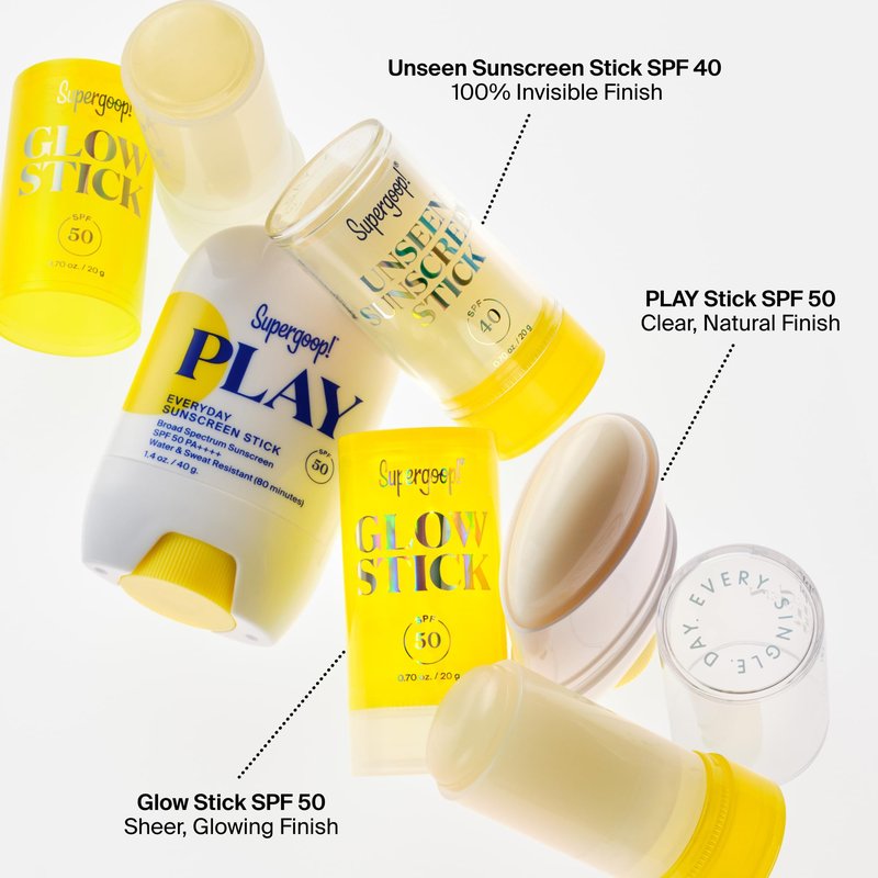 Supergoop! PLAY Everyday Sunscreen Stick SPF 50 - Lightweight, Non-Greasy Formula - Natural Finish - Fragrance Free - Water & Sweat Resistant - All Skin Types - 1.4 fl oz