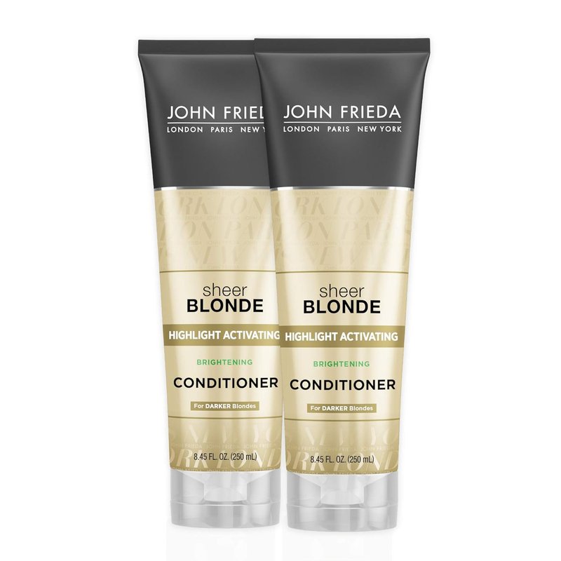 John Frieda Sheer Blonde Highlight Activating Conditioner - Nourishing Formula for Vibrant Color | 8.45 oz (Pack of 2)