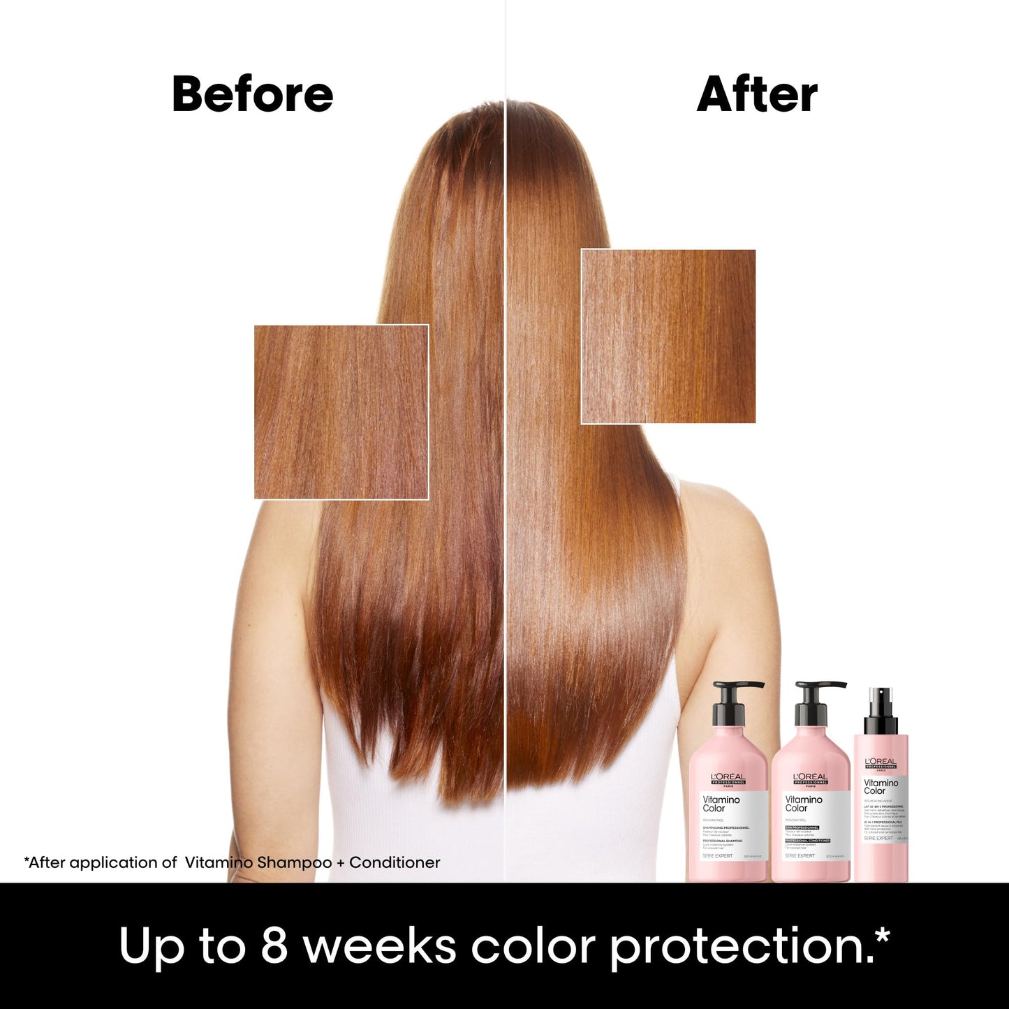 L'Oréal Professionnel Paris Vitamino Color Shampoo - Protects & Preserves Hair Color, Prevents Damage, Adds Vibrancy & Enhances Shine, 16.91 Fl Oz