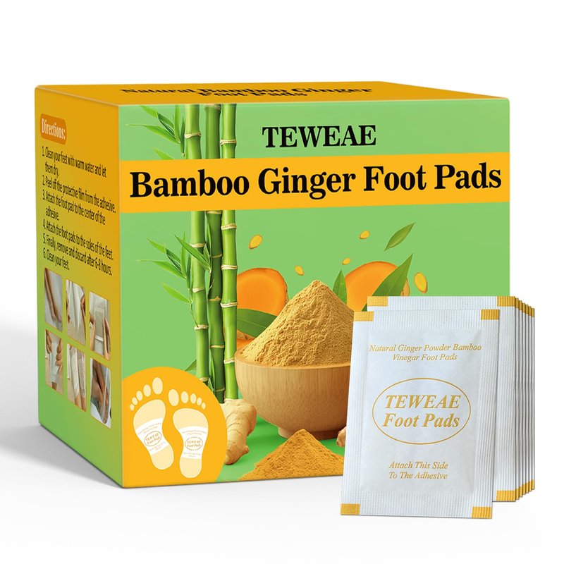 TEWEAE 62 Pads Foot Pads Natural Turmeric & Ginger, Premium Pads to Feel Better, Relieve Stress & Restful Sleep, Goodnight Patches for Family Members