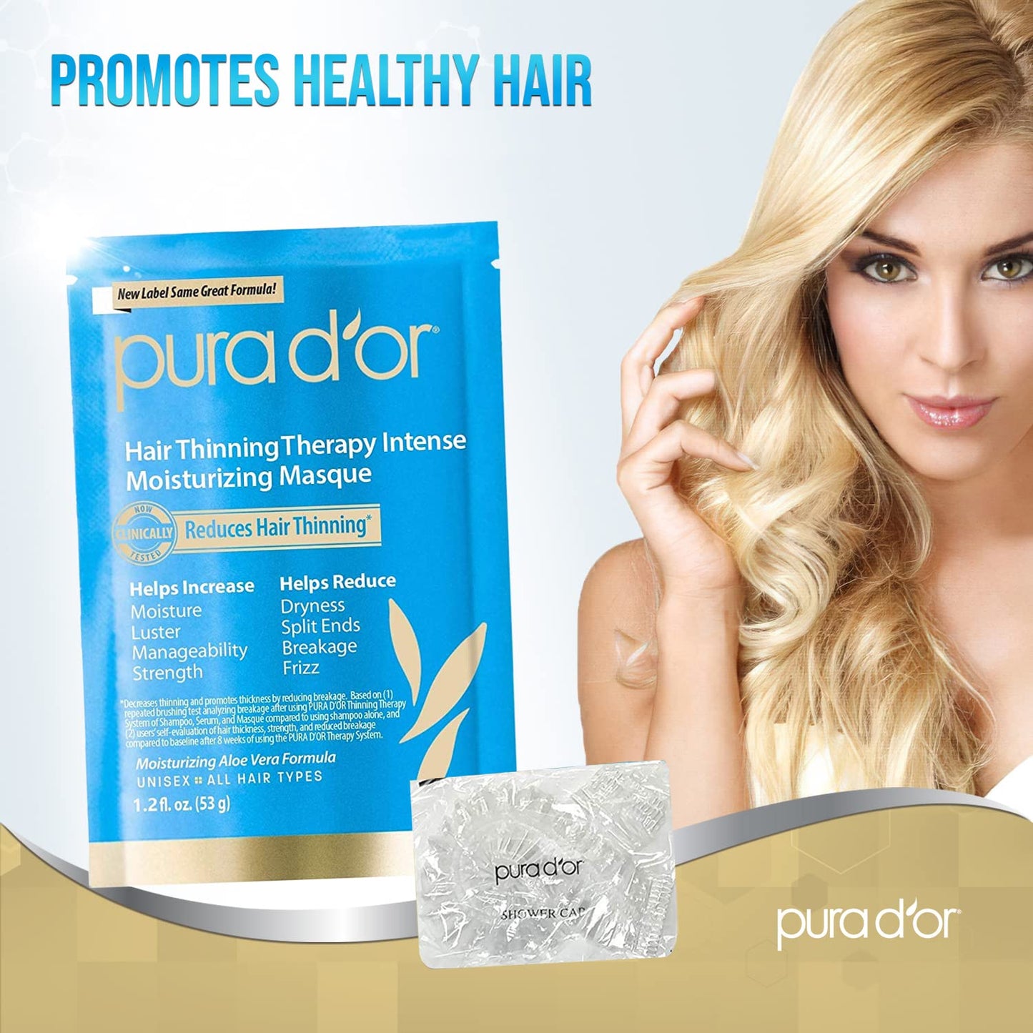 PURA D'OR Hair Thinning Therapy Intense Moisturizing Biotin Masque 8-Pack (9.6oz) + Scalp Therapy Energizing Scalp Serum Revitalizer (4oz) Hair Thinning and Damage Repair Kit
