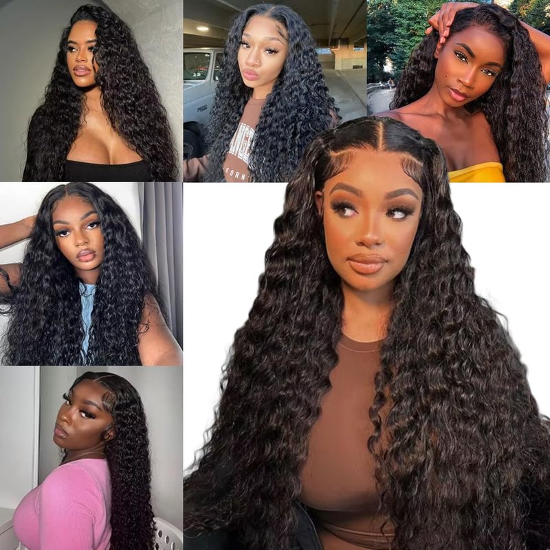Fdola 18 Inch Deep Wave Curly Bundles, 100% Unprocessed Brazilian Virgin Human Hair, Natural Black Color, Sew-In Installation, 18 Inch Length