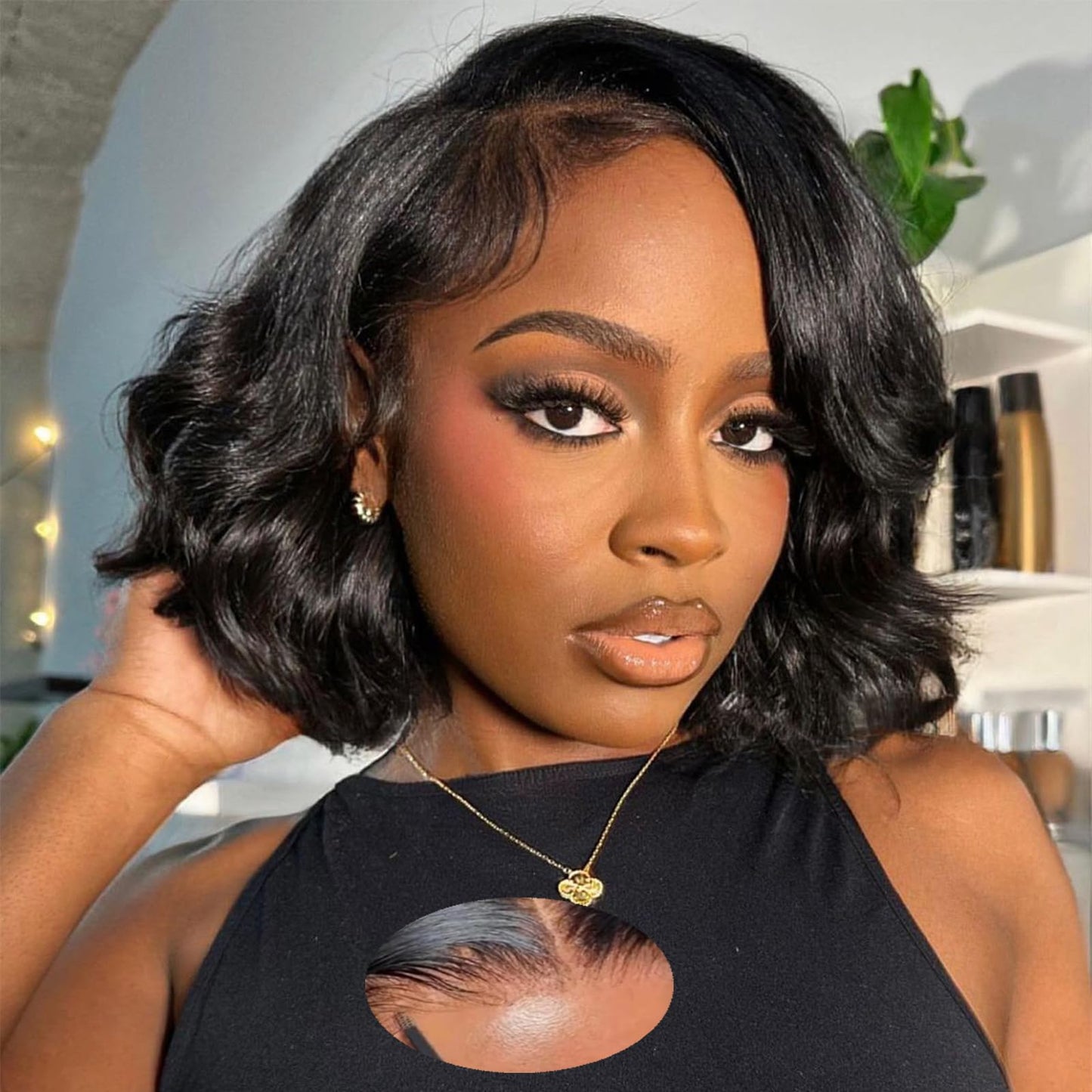 Dunmud 5x5 HD Lace Front Wigs Human Hair Body Wave Wig for Black Women 180% Density 8-16 Inch Glueless Wig