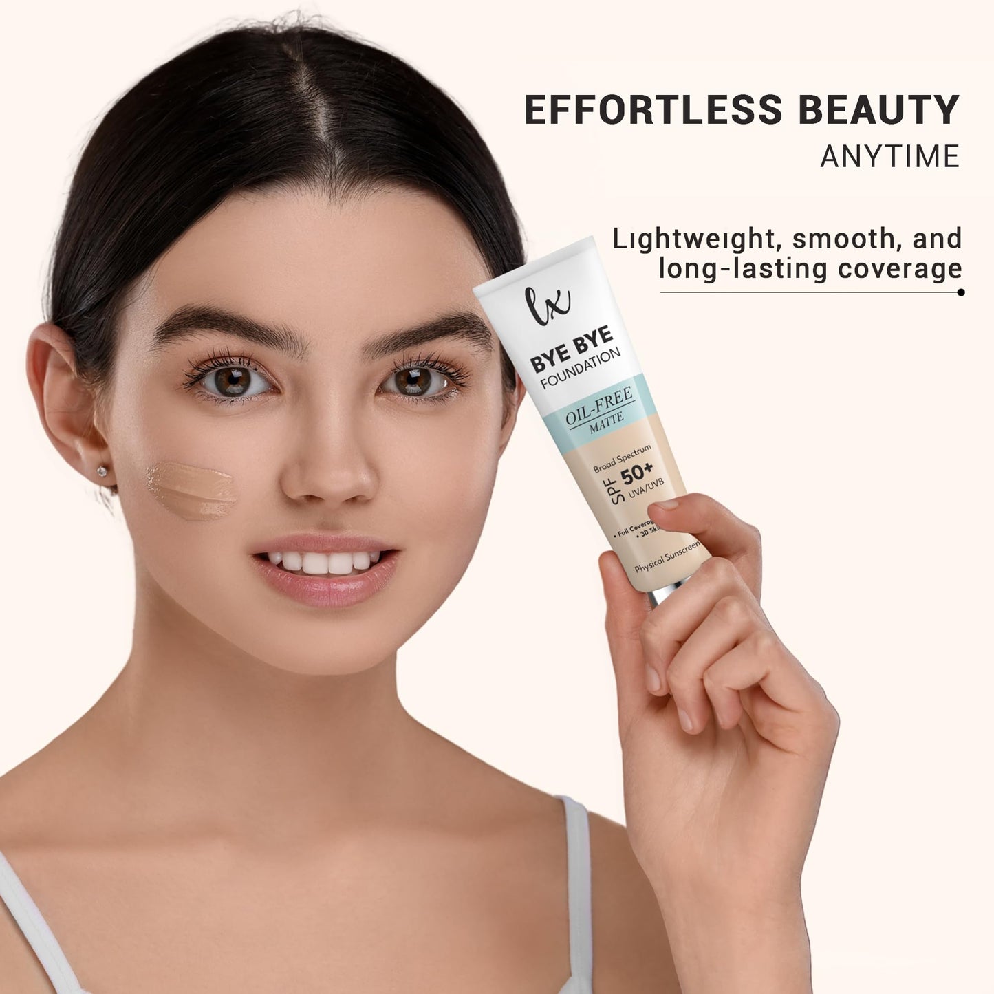 Lx Blend Bye Bye Foundation Oil Free Matte Coverage Moisturizer With SPF 50