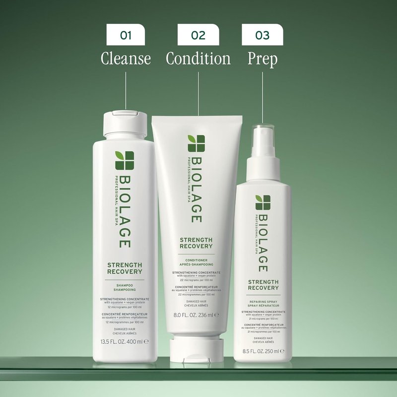 Biolage Strength Recovery Conditioner - Moisturizes & Strengthens Damaged Hair | Vegan Proteins & Olive Squalane, Paraben-Free