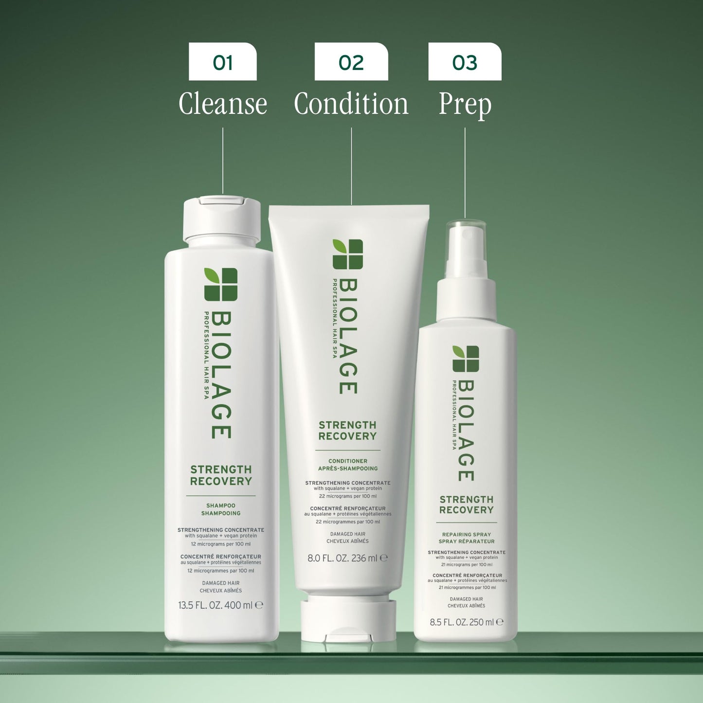 Biolage Strength Recovery Conditioner - Moisturizes & Strengthens Damaged Hair, Softness & Shine, Olive Squalane & Vegan Proteins, Paraben-Free, Vegan, 1.7 Fl Oz