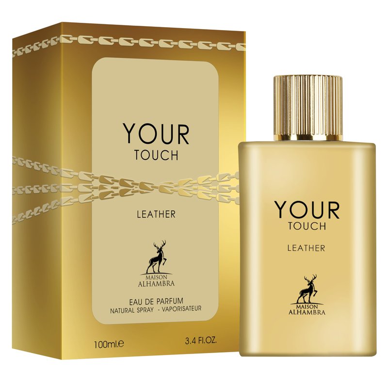 Maison Alhambra Your Touch Leather – Spicy, Woody, Fruity, Sweet – Eau de Parfum Spray Long-Lasting Fragrance for Unisex, 3.4 Ounce / 100 ml