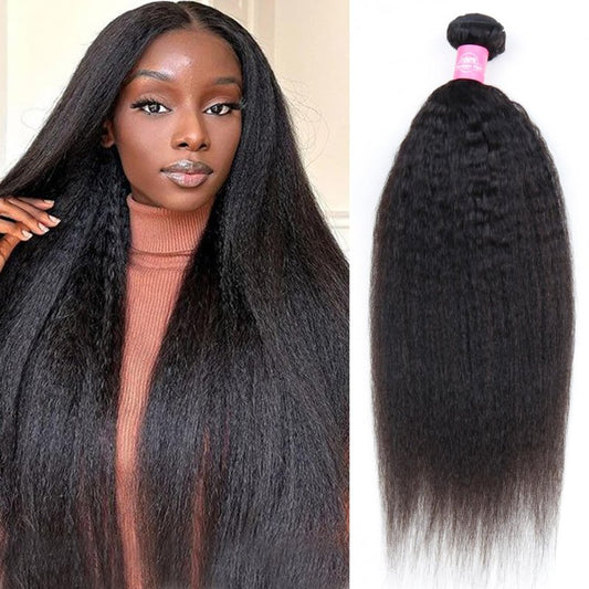 Kinky Straight Bundles Human Hair Brazilian 12A Kinky Straight Unprocessed Virgin Human Hair Bundles 28 Inch 1 Bundles 100g
