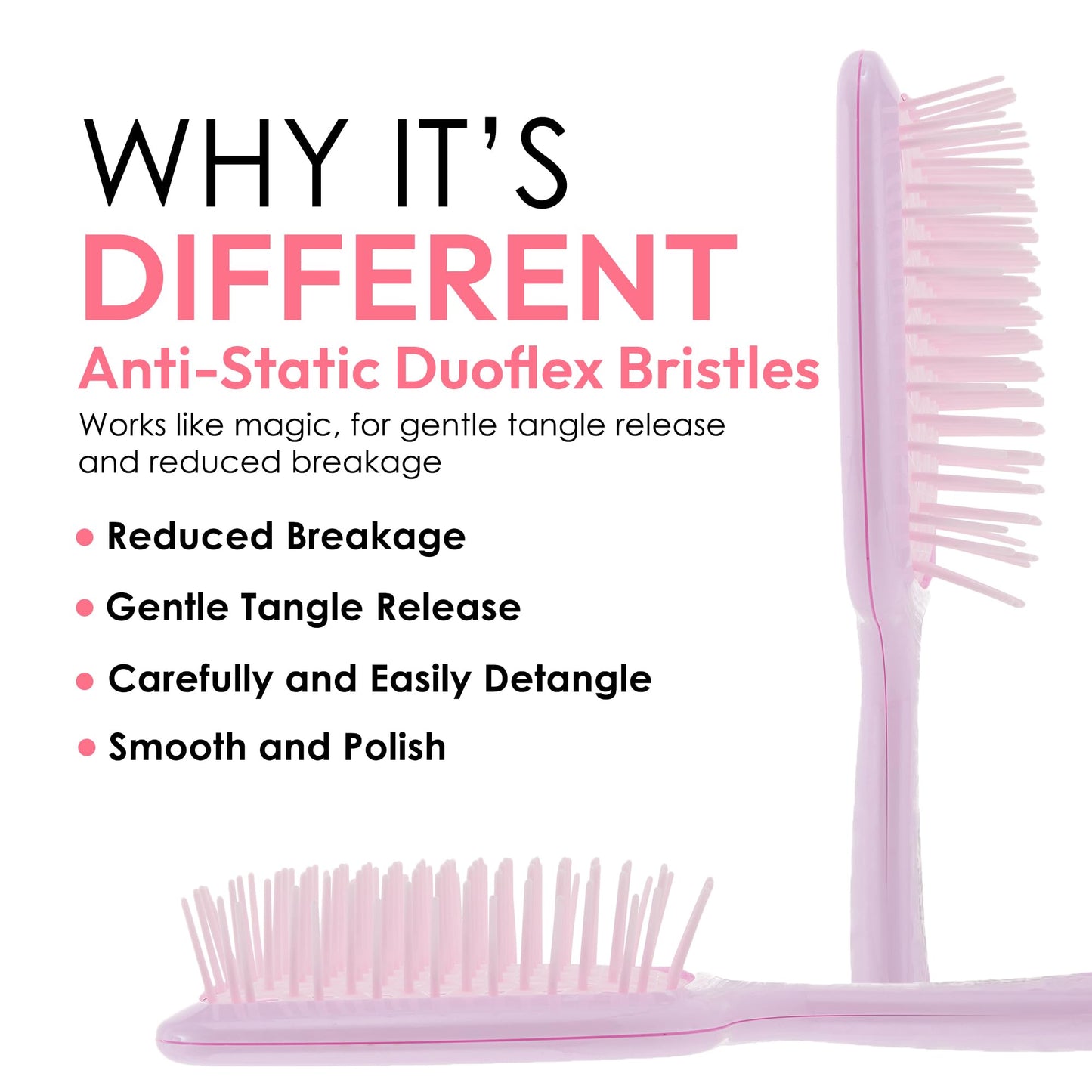 Detangling Brush for All Wet or Dry Hair Types - Pain-Free Brushing, Vented Hair Brush - Lightweight Handle with Extreme Flex to Contour to Scalp