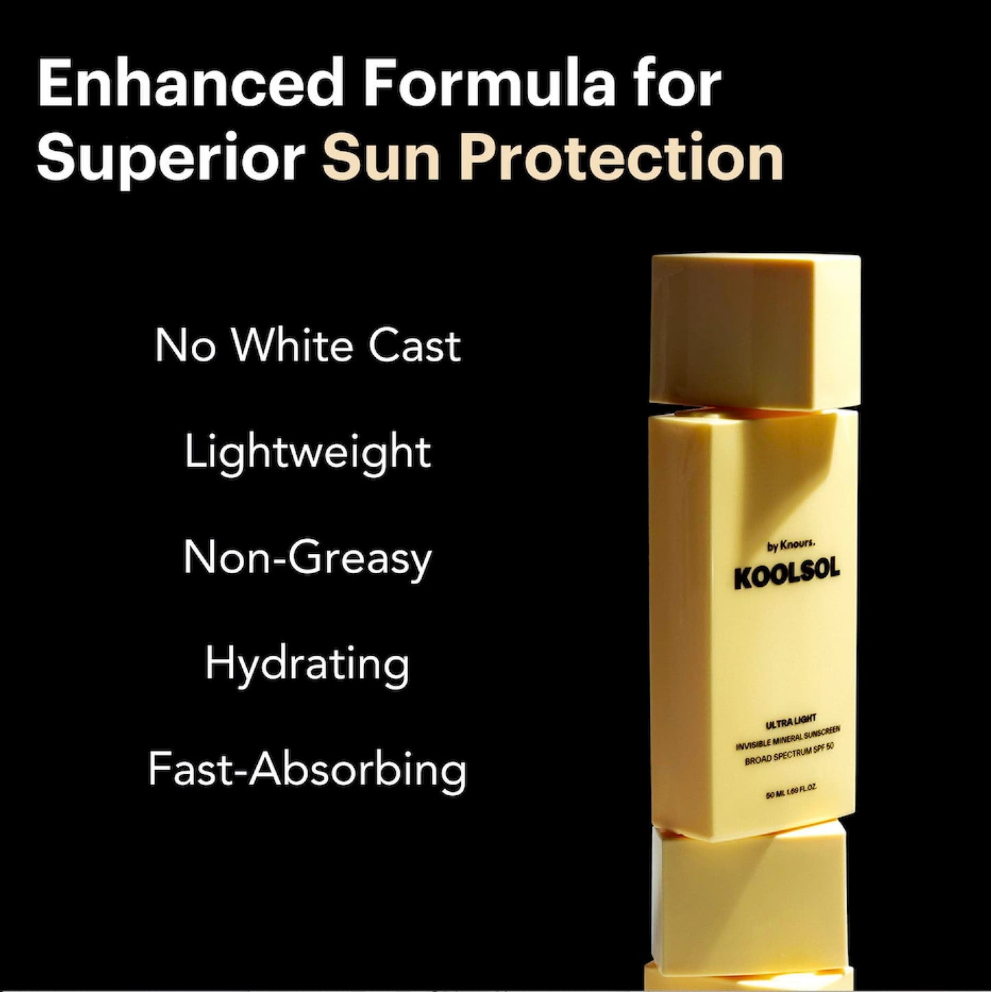 Mineral Invisible Korean Centella Face Sunscreen | No White Cast | Reef Safe | Non-Greasy | For Sensitive Skin | Aloe, Niacinamide, and Panthenol | 50mL | Travel Safe | KOOLSOL by Knours