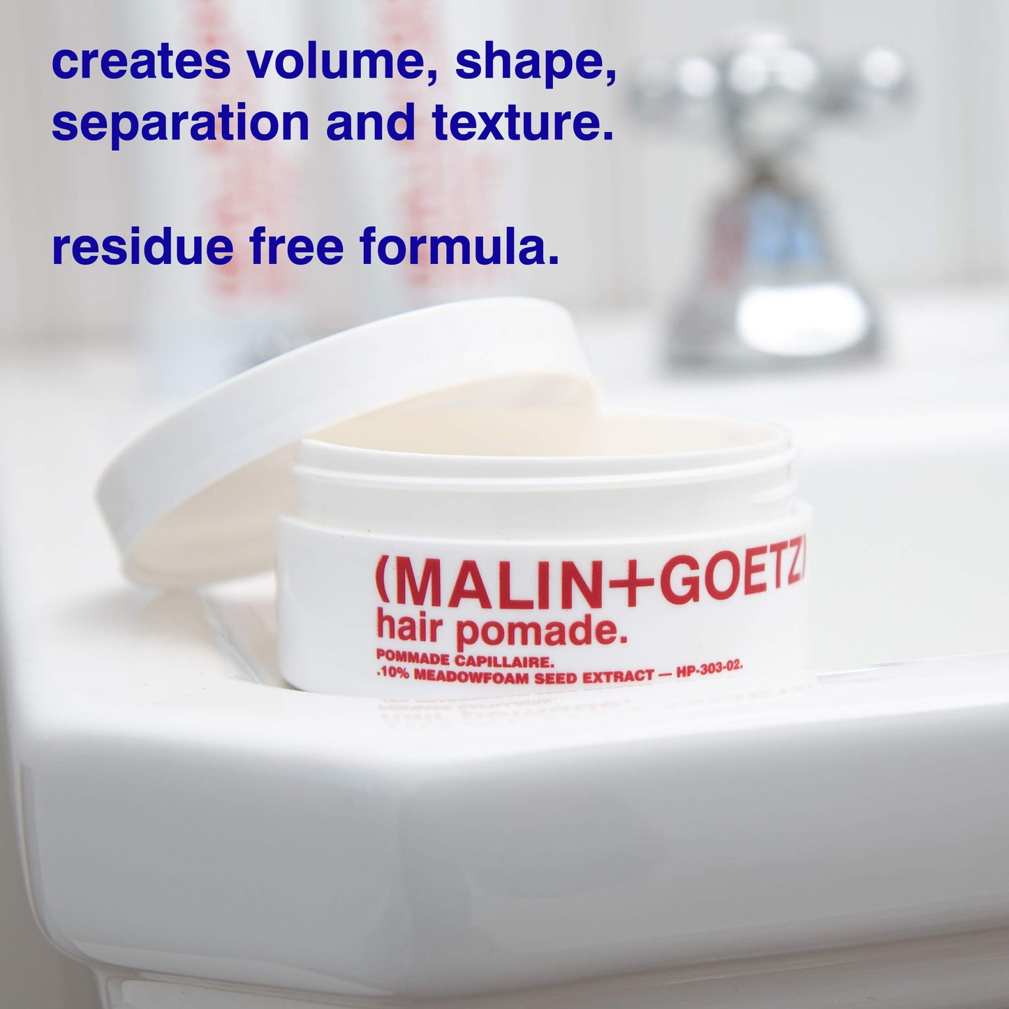 MALIN+GOETZ Hair Pomade | Firm Hold Styling for Volume, Shape & Texture | Beeswax, Meadowfoam, Cannabis & Soybean Oils | Tames Flyaways + Smooths Ends | Vegetarian + Cruelty-Free (2 oz)