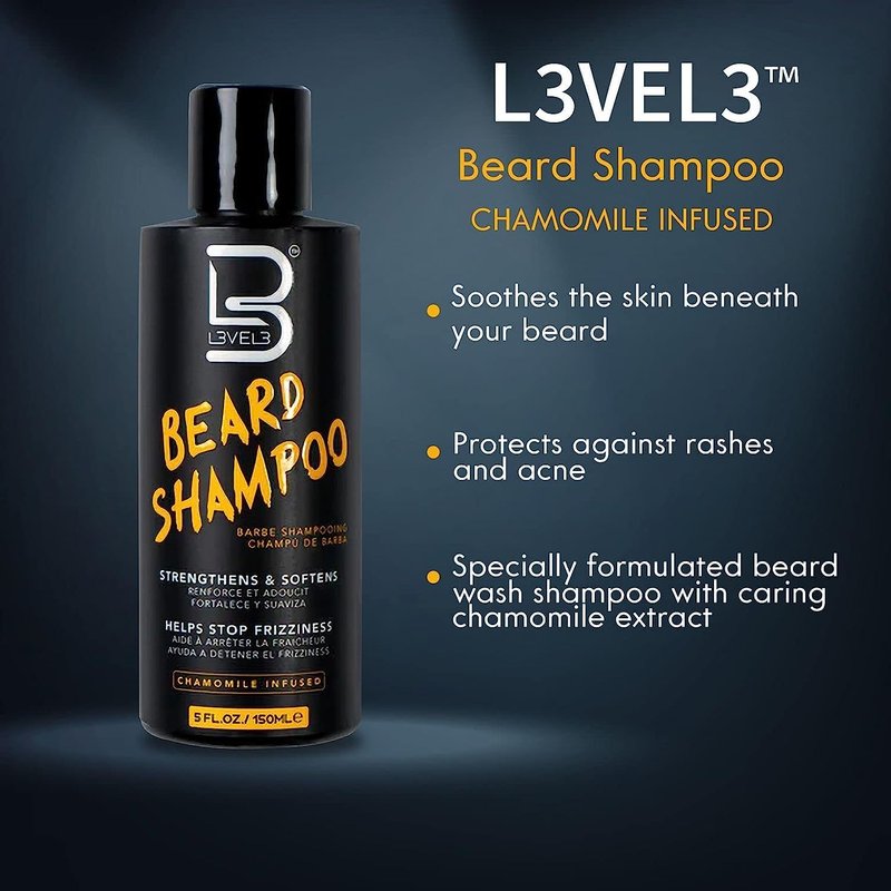 Beard Shampoo - Nourishing Formula for Soft, Frizz-Free Facial Hair | Level 3 Cleanse