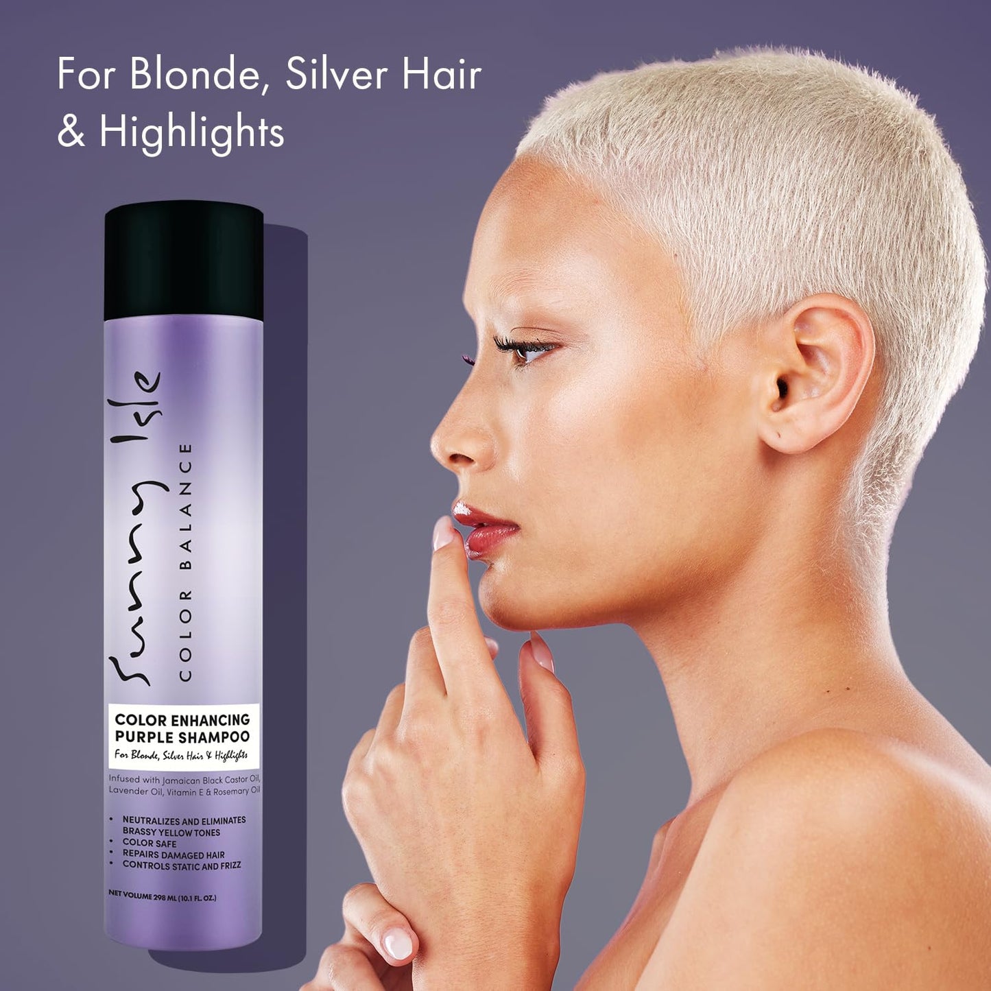 Sunny Isle Anti-Brass Color Enhancing Purple Shampoo 10.1 Fl Oz