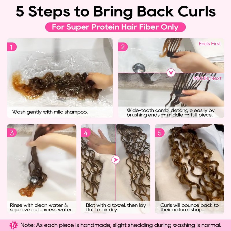 REECHO Curly Hair Extensions - 4PCS 18" GoGo Curly Clip in Hair Extensions 100% Super Protein Hairpieces with Invisible Lace Weft Silky Soft Natural Look for Women - Black Brown