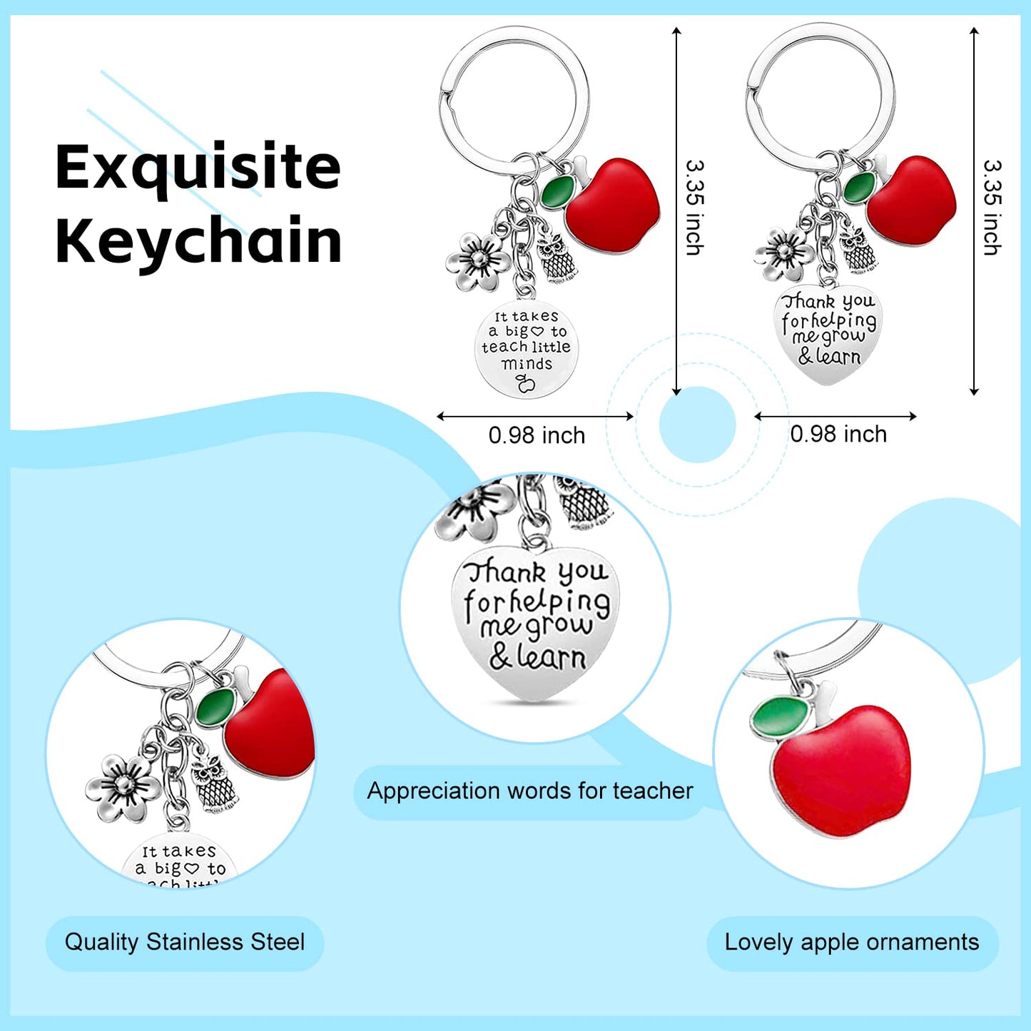 UAREHIBY 12 PCS Teacher Appreciation Gifts in Bulk,20 OZ Wine Tumbler Thank You Gifts for Women Men,Teacher Appreciation Week Gift with Keychain,Best End of Year Gift with Cosmetic Bag