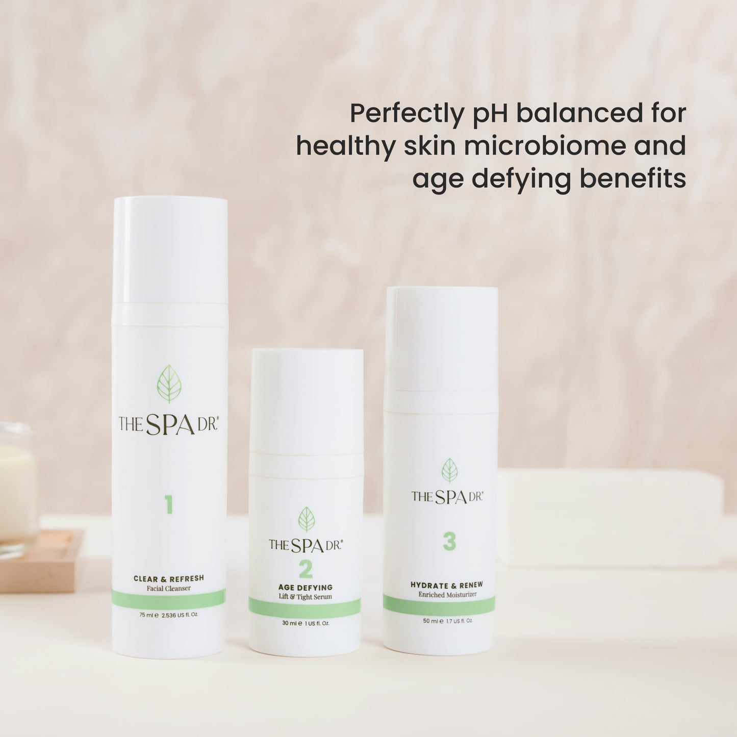 The Spa Dr. 3-Step Age-Defying Skincare System - Antiaging SkinCare Set for Women - Anti Aging Skin Care Sets for Women - Skin Care Routine: Cleanser, Age Defying Lift & Tight Serum, Moisturizer