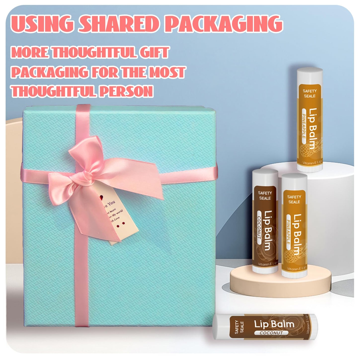 98 Pack Natural Lip Balm Bulk with Vitamin E and Coconut Oil - Moisturizing, Soothing, and Repairing Dry and Chapped Lips - 14 Flavors - Non-GMO, Valentine's Gifts