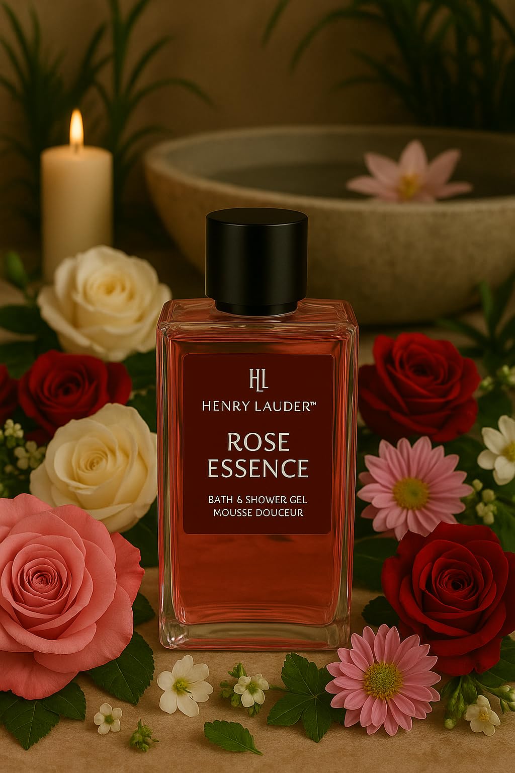 HENRY LAUDER Rose Essence Bath & Shower Gel, 10.2 fl oz