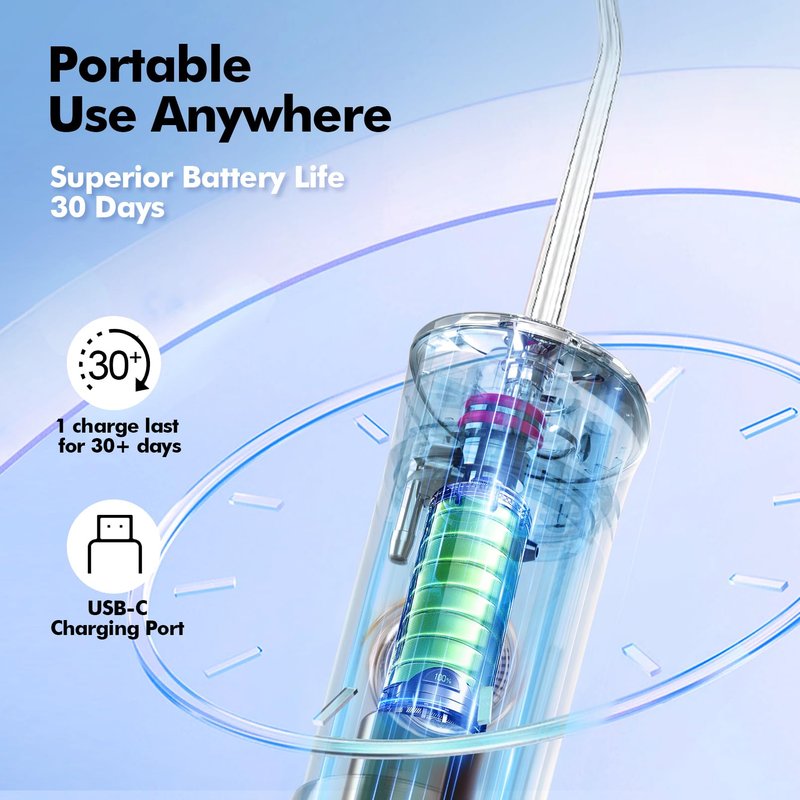 Bezvoi 2 Pack Travel Water Flosser for Teeth Cleaning: Water Dental Pick Set with Elegant Packaging for Couples Friends, 5 Modes & Removable Tank, Waterproof, Portable, for Braces, Gums Care