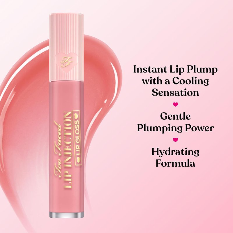 Too Faced Lip Injection Lip Gloss - Instant Cooling Lip Plumper for Volume & Shine | High-Shine & Shimmer Shades