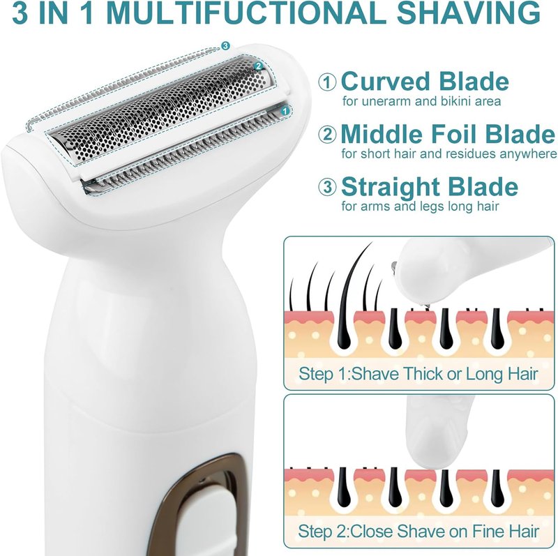 Electric Body Hair Trimmer - 4-in-1 Waterproof Shaver for Men & Women | Rechargeable Grooming Kit