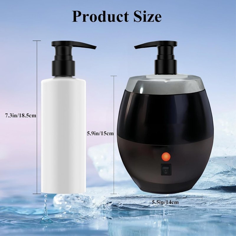 Oil Massage Lotion Warmer Kit - Rapid Heating Machine with Dispenser Pump & Funnel | Ideal for Salon & Spa Use (Black)