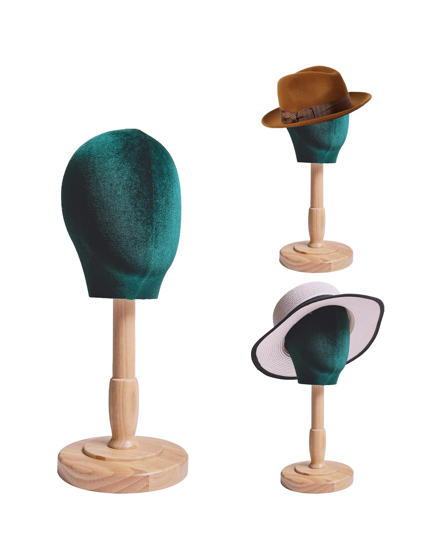 CHADWICK UnPinnable Mannequin Head With Stand 17Inch Height, 21.25 Inch Head circumference Velvet Wig Stand For Styling, Wig Head Stand With Mannequin Head, Hair Mannequin Head That Cannot Be Inserted